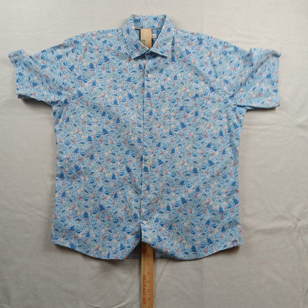 Peter Millar Mens Shipfaced Pirate All Over Print Short Sleeve Button Up Shirt L - Picture 12 of 12